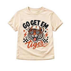 Tiger Shirt for Kids, Go Get Em Tiger Tee, Toddler Graphic Shirt, Retro Tiger Kids Tee, Wild Animal Shirt, Tiger Lover Gift