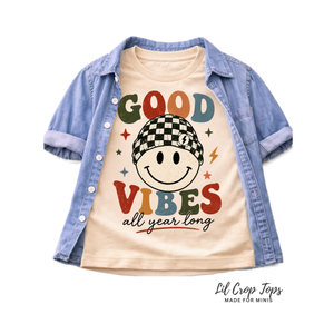 Good Vibes Kids Shirt, Retro Smiley Face Shirt, Toddler Graphic Tee, Baby Bodysuit, Groovy Kids Shirt, Boys Girls Everyday Tee
