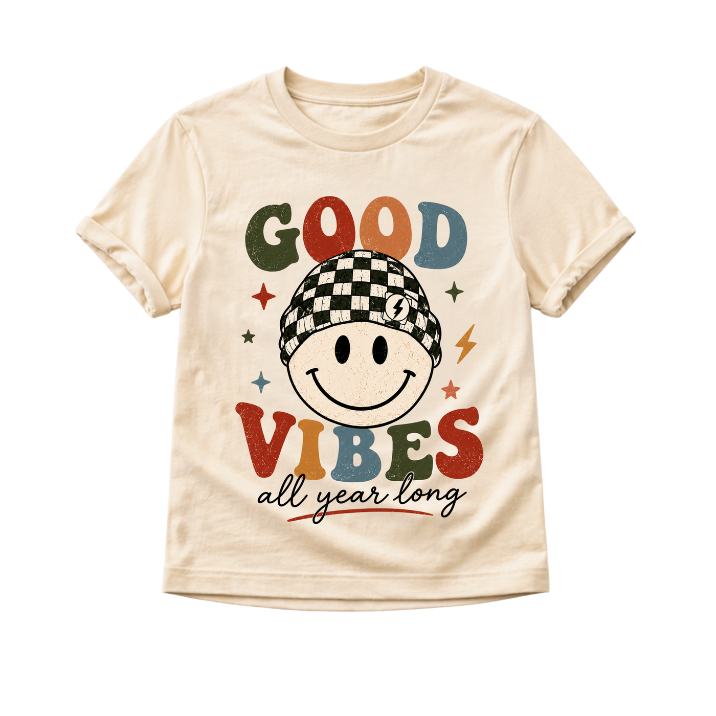 Good Vibes Kids Shirt, Retro Smiley Face Shirt, Toddler Graphic Tee, Baby Bodysuit, Groovy Kids Shirt, Boys Girls Everyday Tee