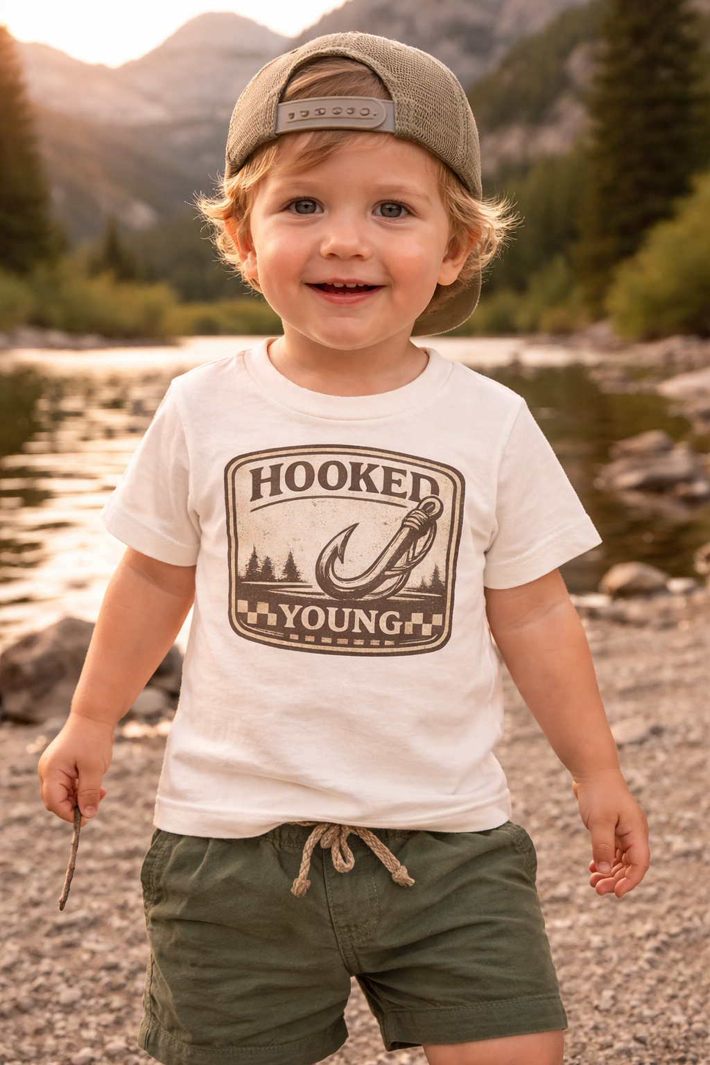 Hooked Young Kids Fishing Shirt, Toddler Fishing Shirt, Little Fisherman Tee, Outdoor Kids Shirt, Camping Shirt for Kids, Fishing Lover Gift