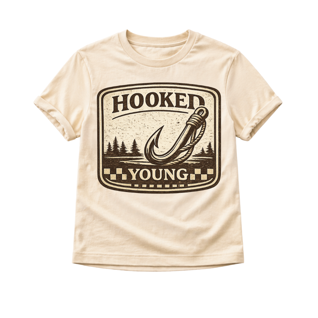 Hooked Young Kids Fishing Shirt, Toddler Fishing Shirt, Little Fisherman Tee, Outdoor Kids Shirt, Camping Shirt for Kids, Fishing Lover Gift
