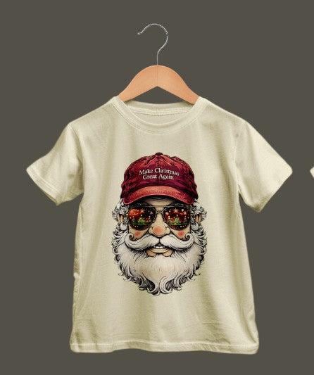 Make Christmas Great Again Santa Shirt  Funny Holiday Kids Tee  Baby Toddler Youth Christmas Shirt