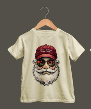 Make Christmas Great Again Santa Shirt  Funny Holiday Kids Tee  Baby Toddler Youth Christmas Shirt