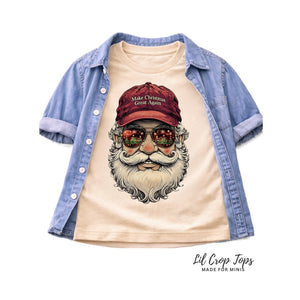 Make Christmas Great Again Santa Shirt  Funny Holiday Kids Tee  Baby Toddler Youth Christmas Shirt