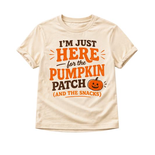 I'm Just Here for the Pumpkin Patch Shirt, Pumpkin Patch Outfit, Toddler Fall Shirt, Baby Pumpkin Bodysuit, Cute Autumn Shirt, Thanksgiving Kids Tee