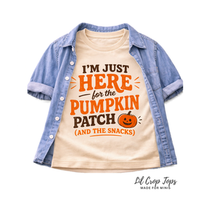 I'm Just Here for the Pumpkin Patch Shirt, Pumpkin Patch Outfit, Toddler Fall Shirt, Baby Pumpkin Bodysuit, Cute Autumn Shirt, Thanksgiving Kids Tee