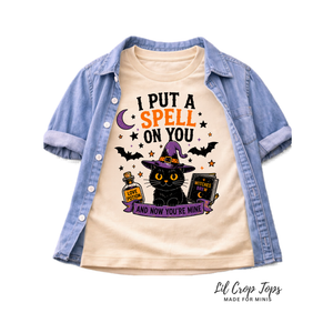 I Put a Spell on You Shirt, Black Cat Halloween Shirt, Toddler Halloween Shirt, Baby Halloween Bodysuit, Cute Witch Shirt, Spooky Season Kids T