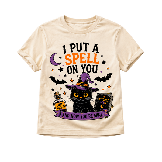 I Put a Spell on You Shirt, Black Cat Halloween Shirt, Toddler Halloween Shirt, Baby Halloween Bodysuit, Cute Witch Shirt, Spooky Season Kids T
