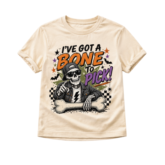 Kids Halloween Shirt, Funny Skeleton Shirt, I've Got a Bone to Pick Tee, Toddler Halloween Shirt, Baby Halloween Bodysuit