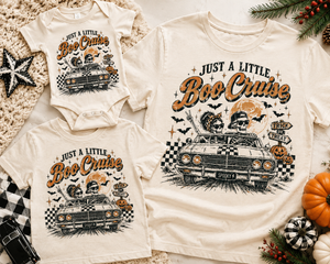 Kids Halloween Shirt, Boo Cruise Skeleton Tee, Toddler Halloween Shirt, Baby Halloween Bodysuit, Retro Spooky Car Shirt