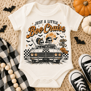 Kids Halloween Shirt, Boo Cruise Skeleton Tee, Toddler Halloween Shirt, Baby Halloween Bodysuit, Retro Spooky Car Shirt