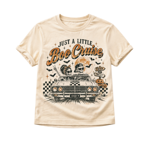 Kids Halloween Shirt, Boo Cruise Skeleton Tee, Toddler Halloween Shirt, Baby Halloween Bodysuit, Retro Spooky Car Shirt