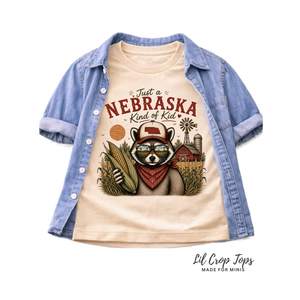 Nebraska Kids Shirt, Nebraska Baby Bodysuit, Toddler Nebraska Tee, Midwest Farm Shirt, Nebraska Baby Gift, Little Farmer Outfit