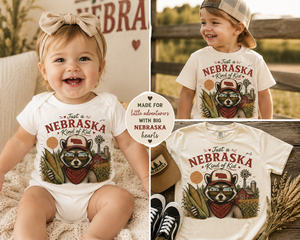 Nebraska Kids Shirt, Nebraska Baby Bodysuit, Toddler Nebraska Tee, Midwest Farm Shirt, Nebraska Baby Gift, Little Farmer Outfit