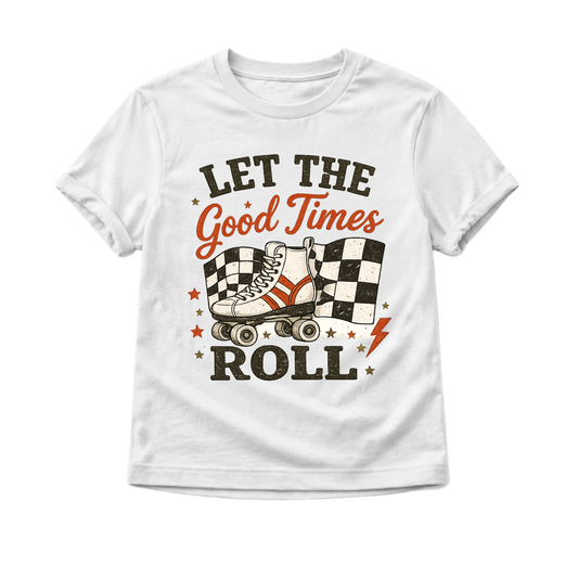Retro Roller Skate Shirt, Let The Good Times Roll Tee, Toddler Skater Shirt, Vintage Kids Graphic Tee, Roller Rink Outfit, Cool Kids Shirt