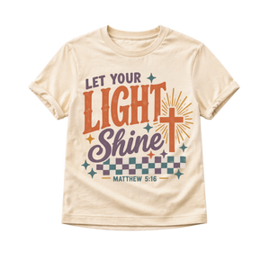 Christian Kids Shirt, Let Your Light Shine Shirt, Matthew 5:16 Kids Tee, Toddler Christian Shirt, Bible Verse Shirt, Faith Based Gift