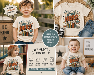Little Hero Shirt for Kids, Superhero Toddler Shirt, Baby Hero Bodysuit, Kids Superhero Tee, Comic Book Graphic Shirt, Hero Gift