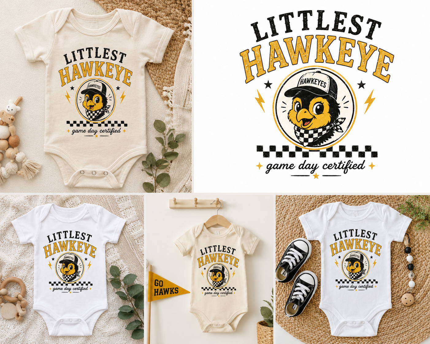Littlest Hawkeye Game Day Onesie