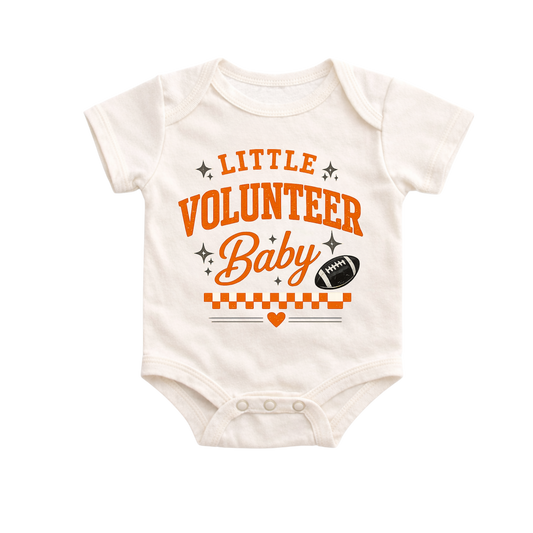 Little Volunteer Baby Bodysuit, Football Baby Outfit, Orange Game Day Bodysuit, Baby Football Fan Outfit, Tailgate Baby Clothes, Sports Baby Gift