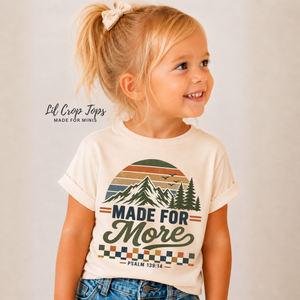 Christian Kids Shirt, Psalm 139:14 Shirt, Made for More Kids Tee, Toddler Christian Shirt, Baby Christian Bodysuit, Faith Based Gift