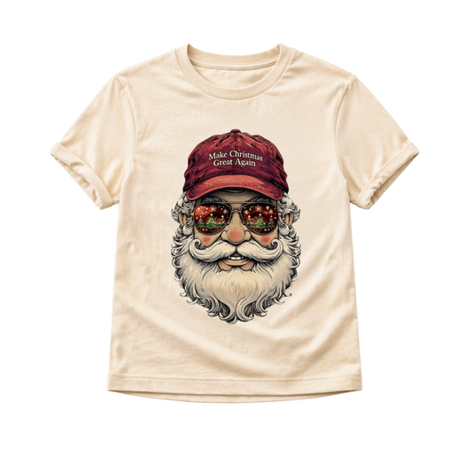Make Christmas Great Again Santa Shirt  Funny Holiday Kids Tee  Baby Toddler Youth Christmas Shirt