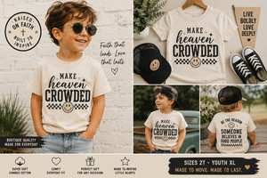 Make Heaven Crowded Shirt, Christian Kids Shirt, Faith Based Toddler Shirt, Christian Toddler Tee, Bible Verse Shirt, Church Outfit, Christian Gift