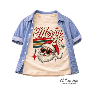 Kids Christmas Shirt 2026, Merry Christmas Toddler Tee, Vintage Santa Shirt, Baby Christmas Bodysuit, Retro Holiday Outfit for Kids