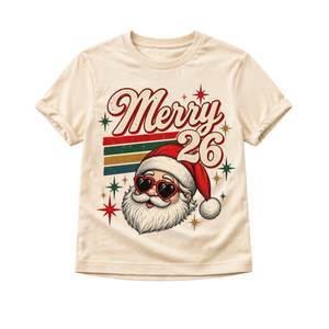 Kids Christmas Shirt 2026, Merry Christmas Toddler Tee, Vintage Santa Shirt, Baby Christmas Bodysuit, Retro Holiday Outfit for Kids