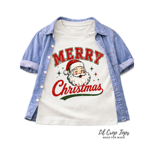 Vintage Merry Christmas Shirt, Santa Christmas Shirt, Baby Christmas Outfit, Toddler Christmas Tee, Retro Holiday Shirt, Kids Christmas Shirt