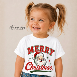 Vintage Merry Christmas Shirt, Santa Christmas Shirt, Baby Christmas Outfit, Toddler Christmas Tee, Retro Holiday Shirt, Kids Christmas Shirt