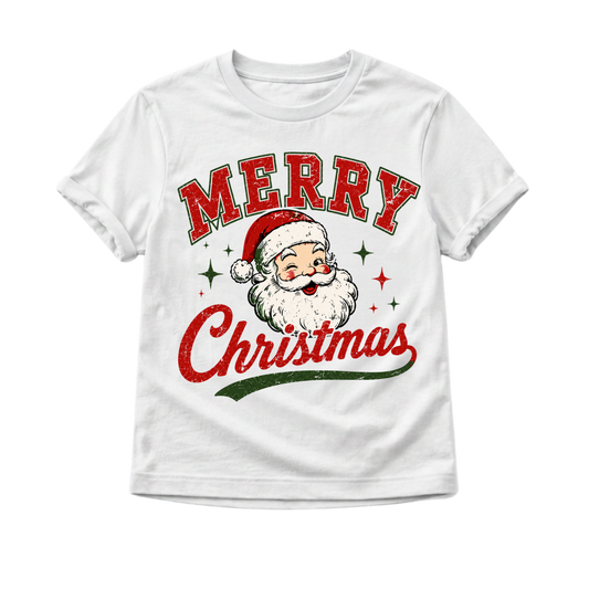 Vintage Merry Christmas Shirt, Santa Christmas Shirt, Baby Christmas Outfit, Toddler Christmas Tee, Retro Holiday Shirt, Kids Christmas Shirt