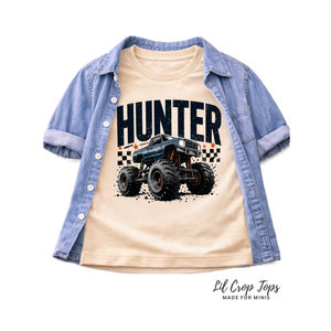 Personalized Monster Truck Shirt, Custom Name Monster Truck Tee, Monster Truck Birthday Shirt, Toddler Monster Truck Shirt, Kids Truck Shirt, Custom Gift