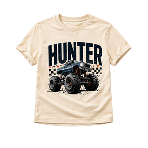 Personalized Monster Truck Shirt, Custom Name Monster Truck Tee, Monster Truck Birthday Shirt, Toddler Monster Truck Shirt, Kids Truck Shirt, Custom Gift
