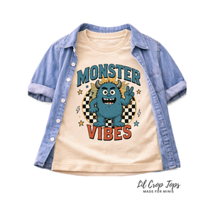 Monster Vibes Shirt, Cute Monster Shirt, Toddler Graphic Tee, Baby Monster Bodysuit, Retro Kids Shirt, Funny Monster Tee, Toddler Outfit