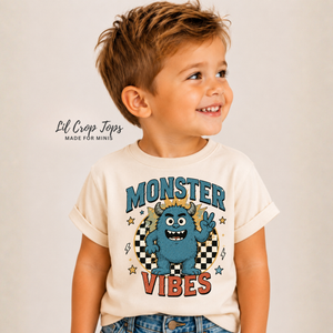 Monster Vibes Shirt, Cute Monster Shirt, Toddler Graphic Tee, Baby Monster Bodysuit, Retro Kids Shirt, Funny Monster Tee, Toddler Outfit