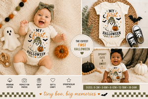 Baby's First Halloween Bodysuit, My First Halloween Outfit, Ghost Baby Shirt, Halloween Baby Clothes, Newborn Halloween Bodysuit, Fall Baby Outfit