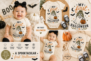 Baby's First Halloween Bodysuit, My First Halloween Outfit, Ghost Baby Shirt, Halloween Baby Clothes, Newborn Halloween Bodysuit, Fall Baby Outfit