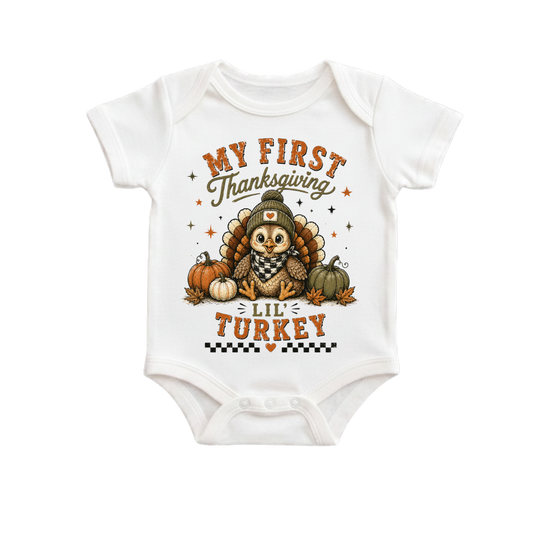 My First Thanksgiving Bodysuit, Baby First Thanksgiving Outfit, Thanksgiving Baby Bodysuit, Little Turkey Bodysuit, Fall Baby Outfit, Thanksgiving Gift