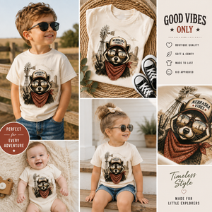 Nebraska Kids Shirt, Nebraska Baby Bodysuit, Toddler Nebraska Tee, Midwest Farm Kids Shirt, Nebraska Baby Gift, Farm Animal Tee