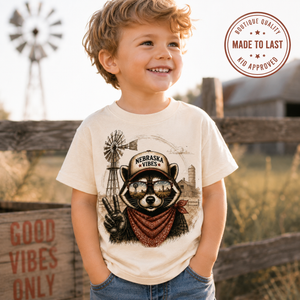 Nebraska Kids Shirt, Nebraska Baby Bodysuit, Toddler Nebraska Tee, Midwest Farm Kids Shirt, Nebraska Baby Gift, Farm Animal Tee