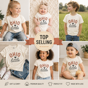 Ohio Kids Shirt, Ohio Baby Bodysuit, Ohio Toddler Shirt, Ohio Little Tee, Ohio Baby Gift, Buckeye State Kids Shirt