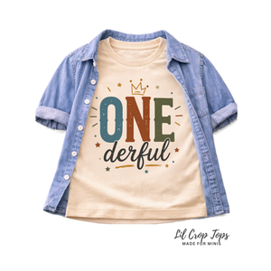 One-derful First Birthday Shirt, First Birthday Outfit, Neutral Birthday Shirt, Cake Smash Outfit, One Year Old Shirt, Birthday Boy Girl Tee