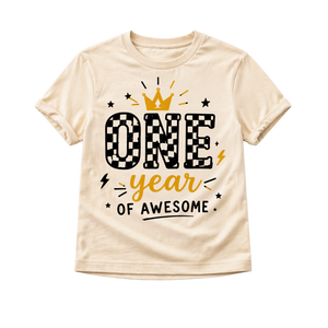 One Year of Awesome First Birthday Shirt, First Birthday Outfit, Cake Smash Shirt, Birthday Boy Tee, Birthday Girl Outfit, One Year Old Shirt