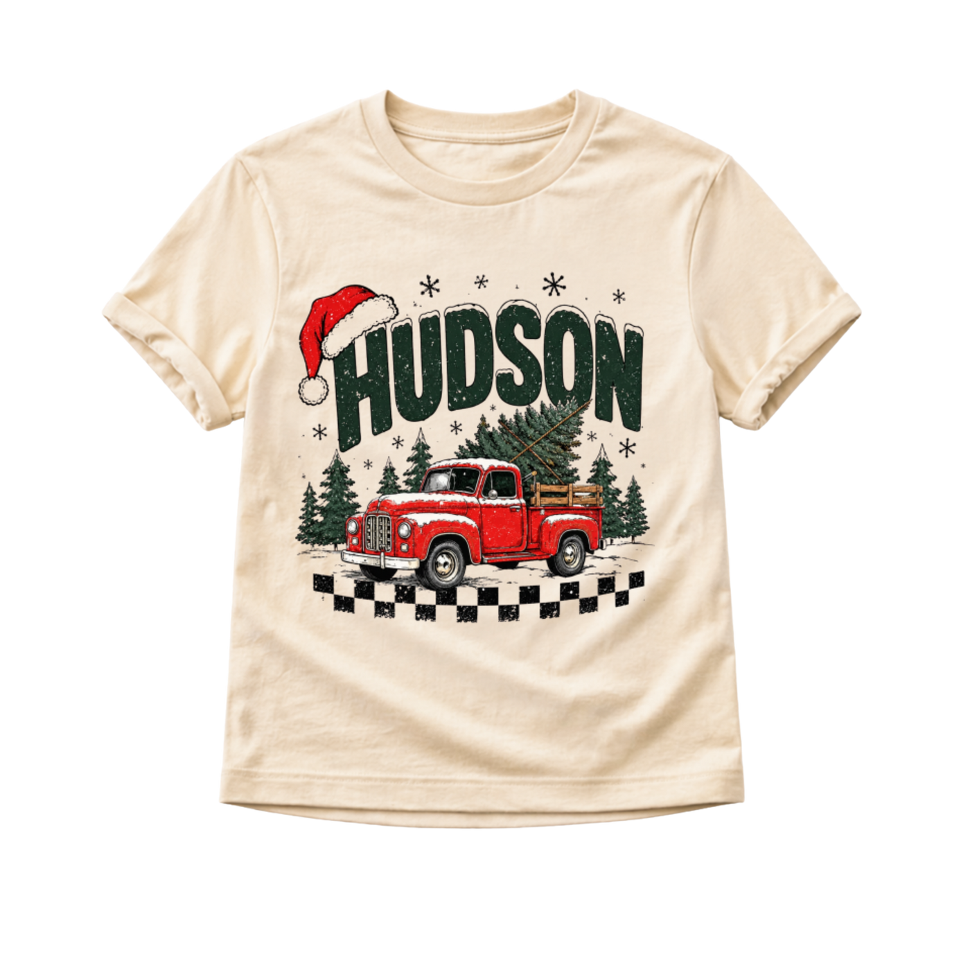 Personalized Christmas Truck Shirt, Custom Name Christmas Shirt, Vintage Red Truck Christmas Tee, Toddler Christmas Shirt, Kids Holiday Shirt, Christmas Gift