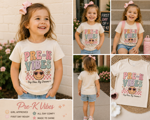 Pre K Vibes Shirt, First Day of Pre K Shirt, Preschool Shirt, Back to School Shirt, Toddler School Shirt, Pre K Outfit, Kids School Tee