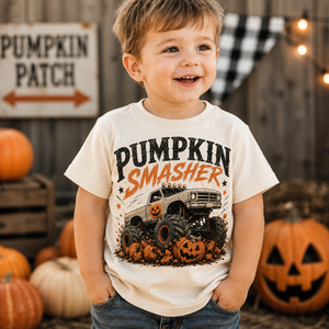 Monster Truck Halloween Shirt for Kids, Pumpkin Smasher Toddler Tee, Boys Halloween Shirt, Baby Halloween Bodysuit, Fall Truck Shirt