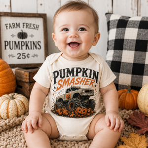 Monster Truck Halloween Shirt for Kids, Pumpkin Smasher Toddler Tee, Boys Halloween Shirt, Baby Halloween Bodysuit, Fall Truck Shirt