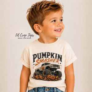 Monster Truck Halloween Shirt for Kids, Pumpkin Smasher Toddler Tee, Boys Halloween Shirt, Baby Halloween Bodysuit, Fall Truck Shirt