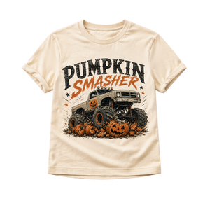 Monster Truck Halloween Shirt for Kids, Pumpkin Smasher Toddler Tee, Boys Halloween Shirt, Baby Halloween Bodysuit, Fall Truck Shirt