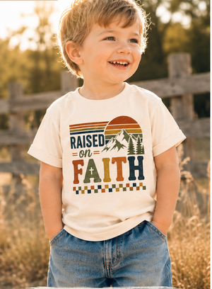 Christian Kids Shirt, Raised on Faith Shirt, Toddler Christian Tee, Baby Christian Bodysuit, Faith Based Kids Shirt, Christian Gift